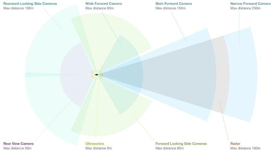 A Tesla car’s vision