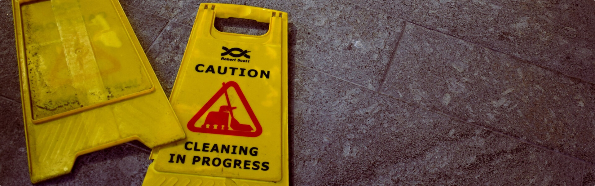 Yellow Floor Cleaning Signs for Safety