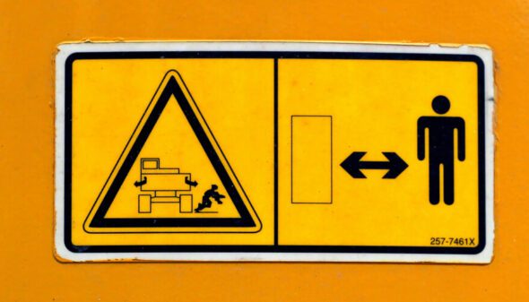 Yellow workplace safety signs