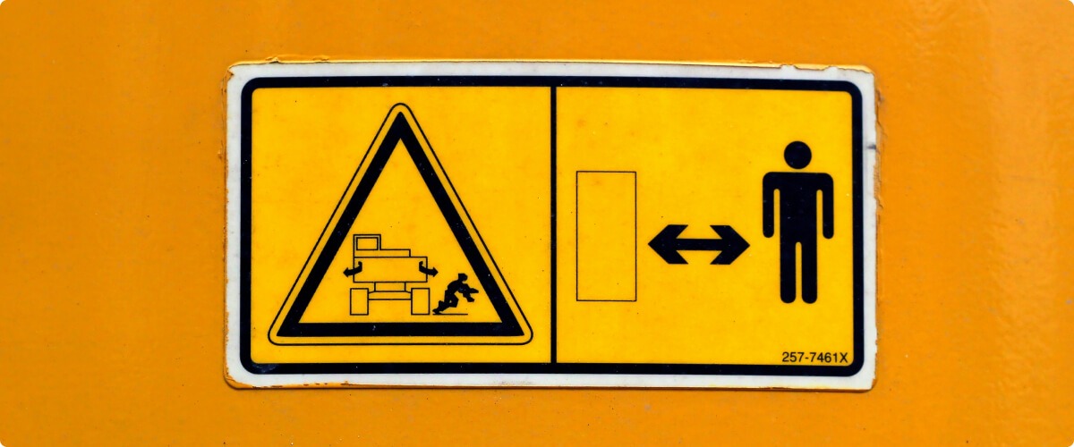 Yellow workplace safety signs