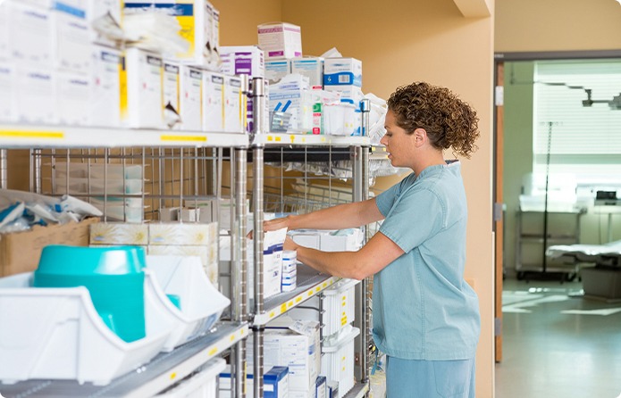 Nurse Pulling Inventory for a Proceedure