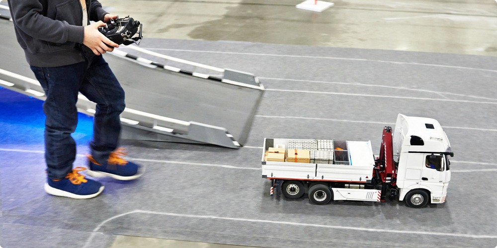 Child Playing with a Remote Control Car