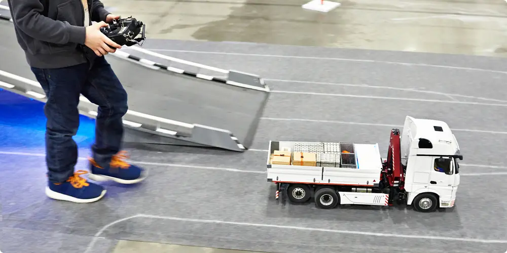 Child Playing with a Remote Control Car