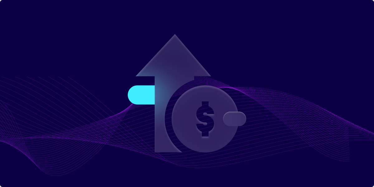 Upward arrow with dollar sign savings